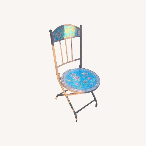 Used Vintage Mosaic Iron and Porcelain Chair Set 1970s  for sale on AptDeco