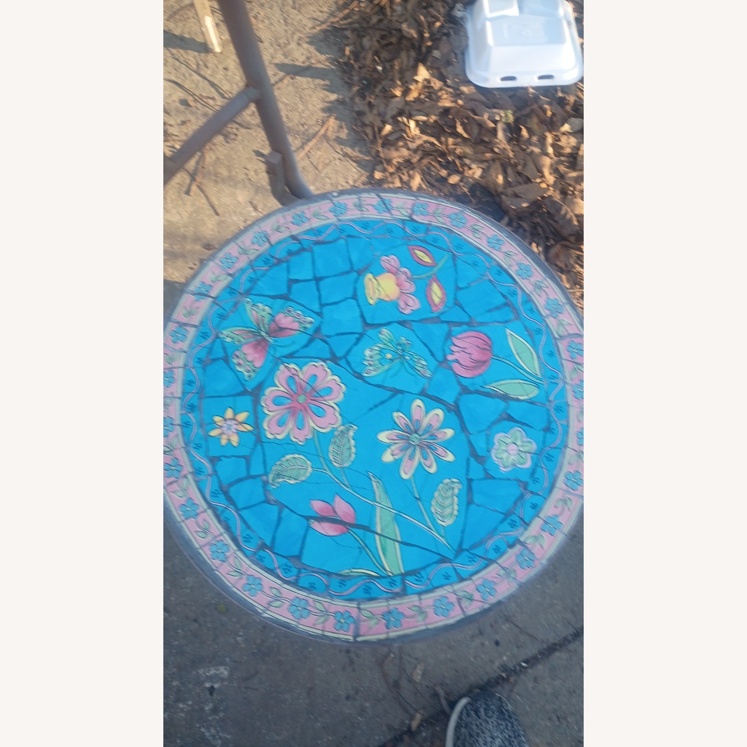 Vintage Mosaic Iron and Porcelain Chair Set 1970s  - image-4