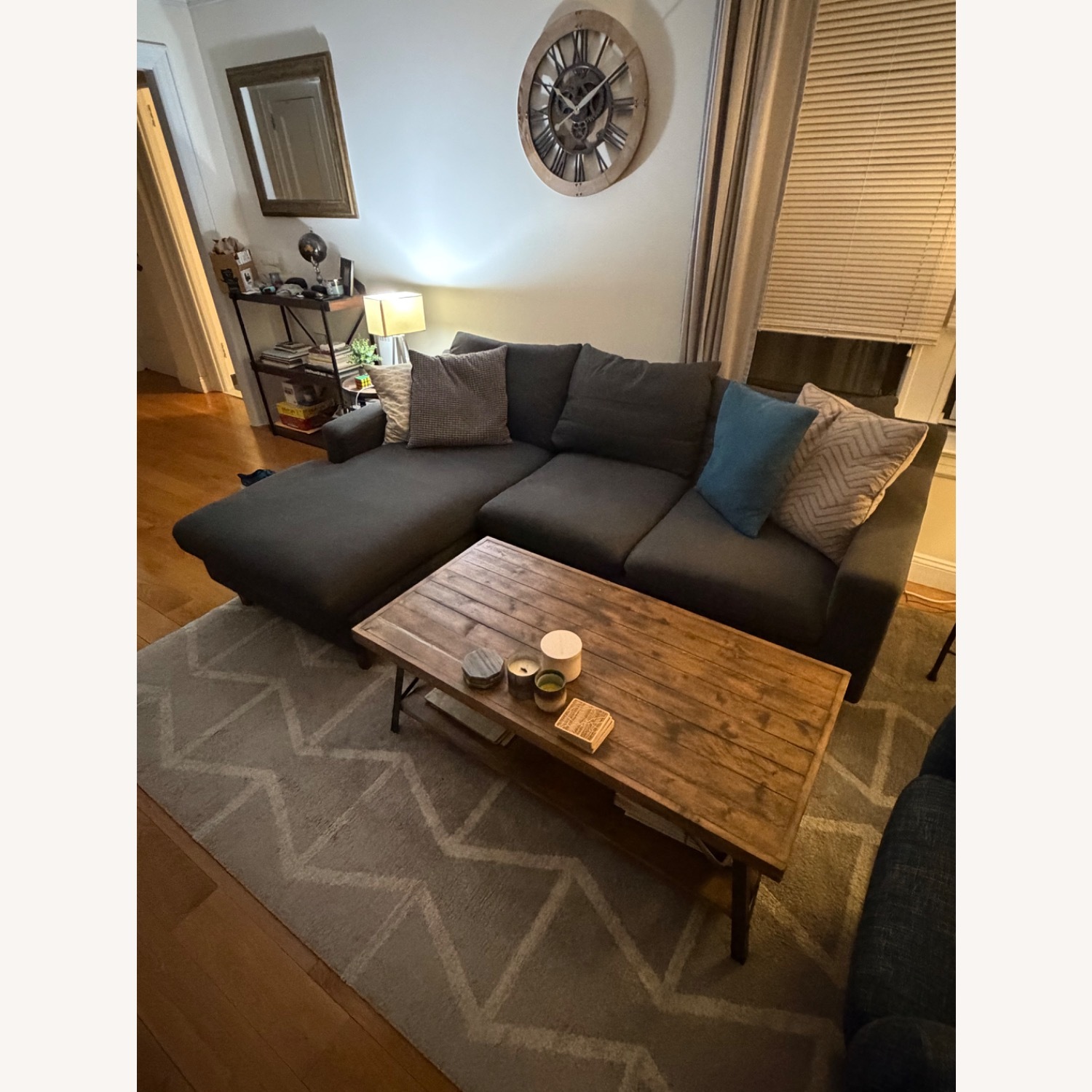 Interior Define Sloan Dark Gray Sofa W Chaise - image-2