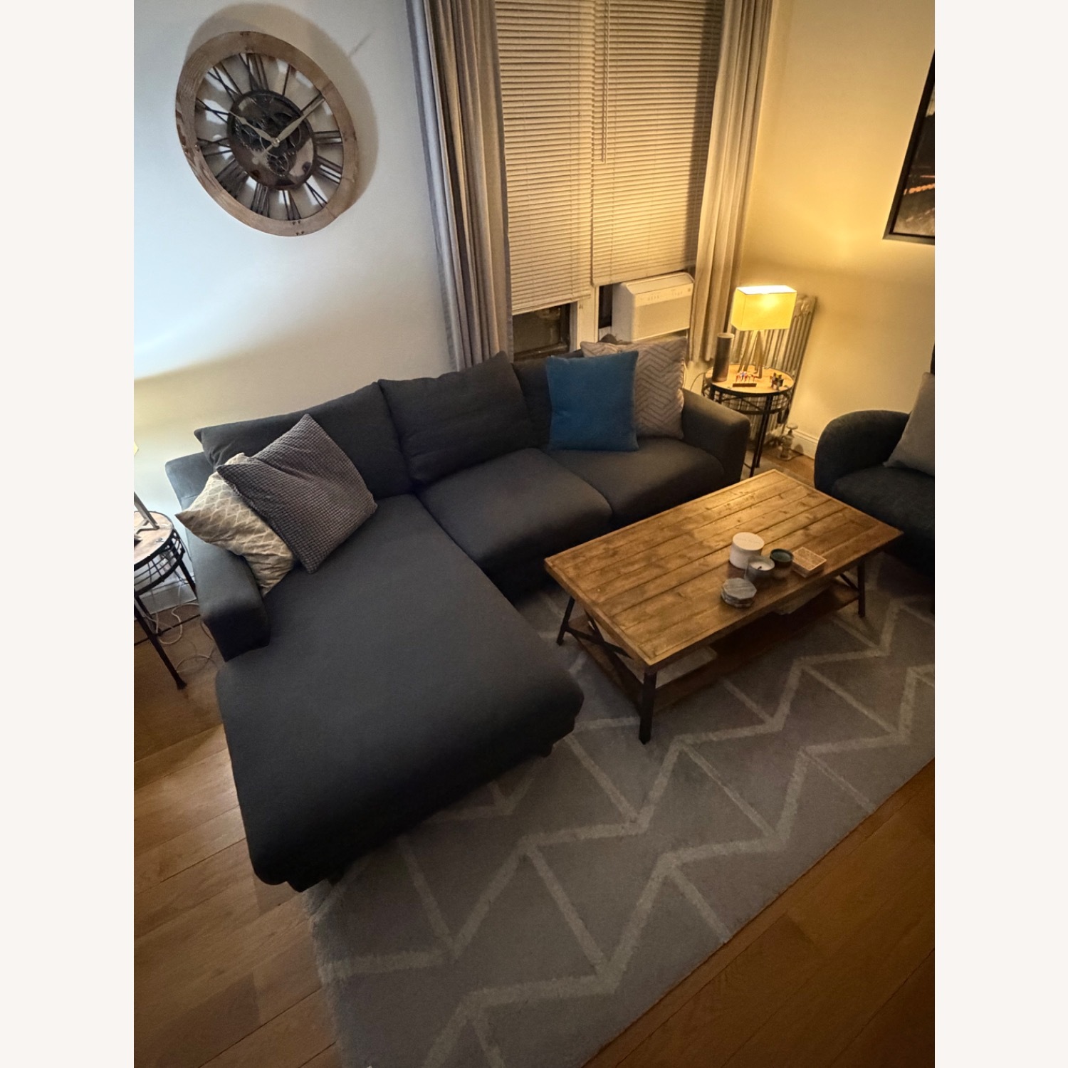 Interior Define Sloan Dark Gray Sofa W Chaise - image-1