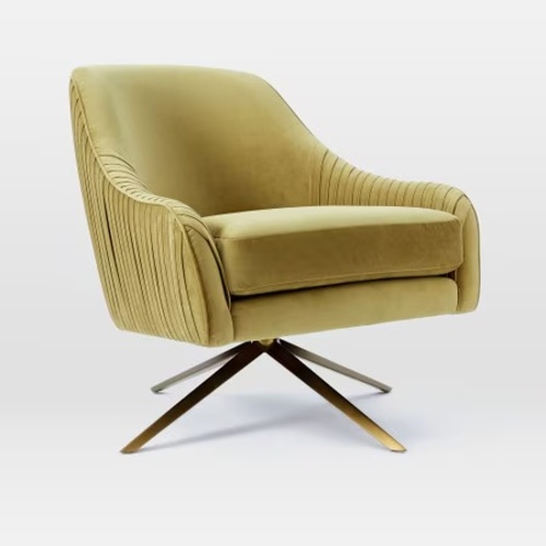 Used West Elm Roar & Rabbit™ Pleated Swivel Chairs, Set of 2 for sale on AptDeco