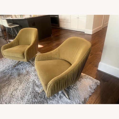 Used West Elm Roar & Rabbit™ Pleated Swivel Chairs, Set of 2 for sale on AptDeco