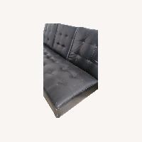 Vintage/Antique Finds Black Leather Sleeper Sofa