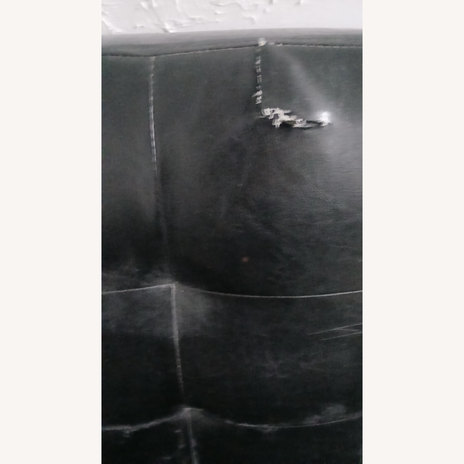 Vintage/Antique Finds Black Leather Sleeper Sofa - image-2