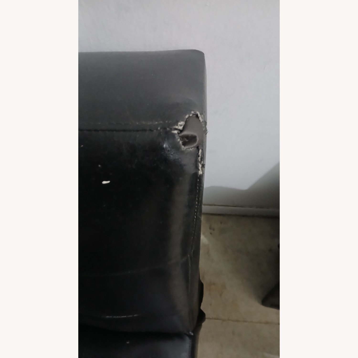 Vintage/Antique Finds Black Leather Sleeper Sofa - image-4