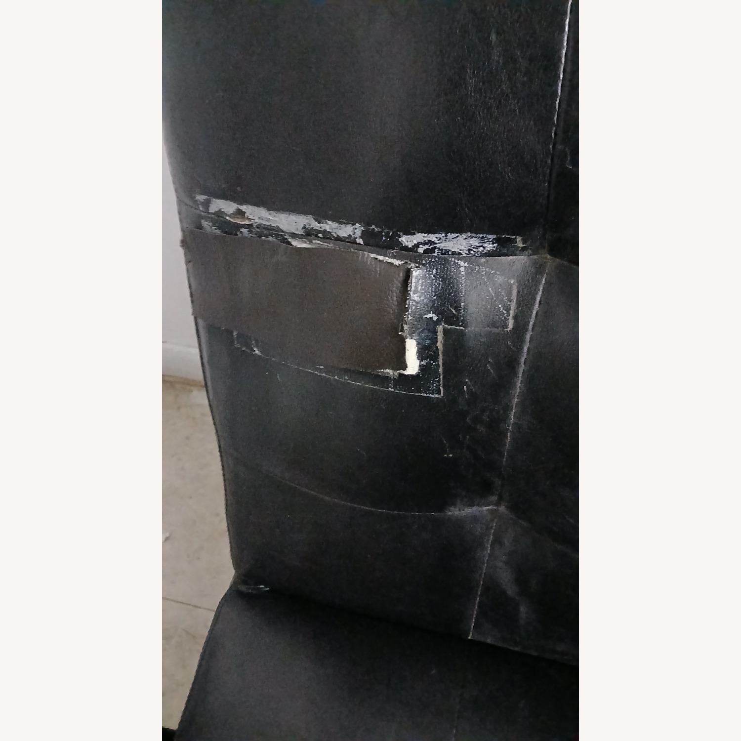 Vintage/Antique Finds Black Leather Sleeper Sofa - image-3