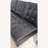 Vintage/Antique Finds Black Leather Sleeper Sofa