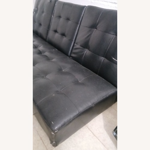 Used Vintage/Antique Finds Black Leather Sleeper Sofa for sale on AptDeco