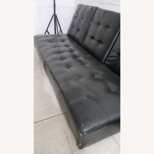 Used Vintage/Antique Finds Black Leather Sleeper Sofa for sale on AptDeco