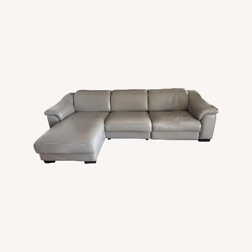 Used Light Gray Leather 3+ Piece Sectional for sale on AptDeco