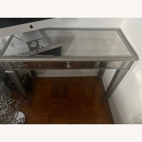 Used Pier 1 Imports Hayworth Light Gray Glass Desk for sale on AptDeco