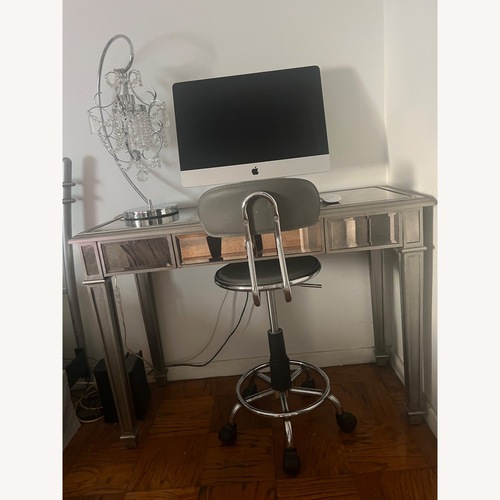 Used Pier 1 Imports Hayworth Light Gray Glass Desk for sale on AptDeco