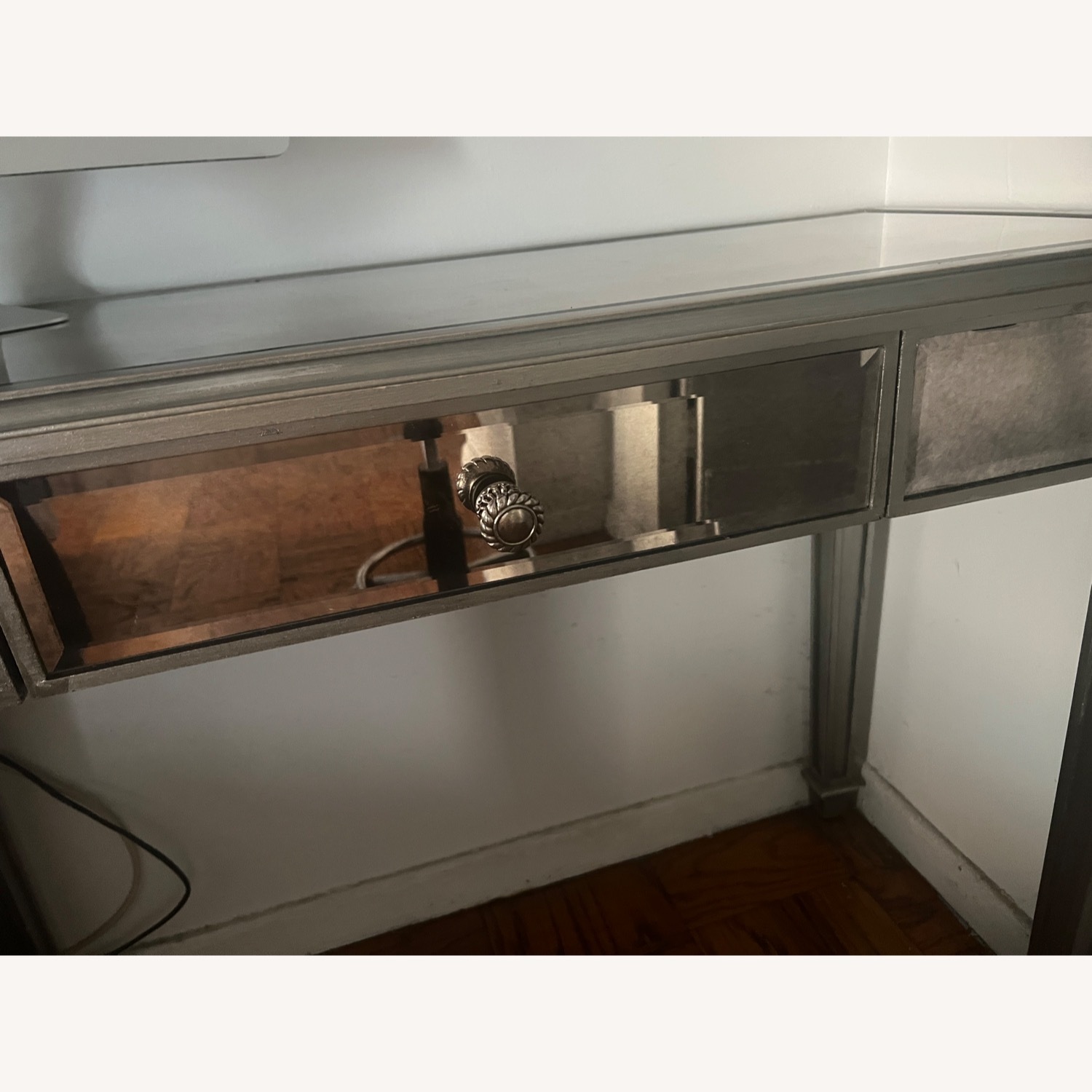 Pier 1 Imports Hayworth Light Gray Glass Desk - image-2