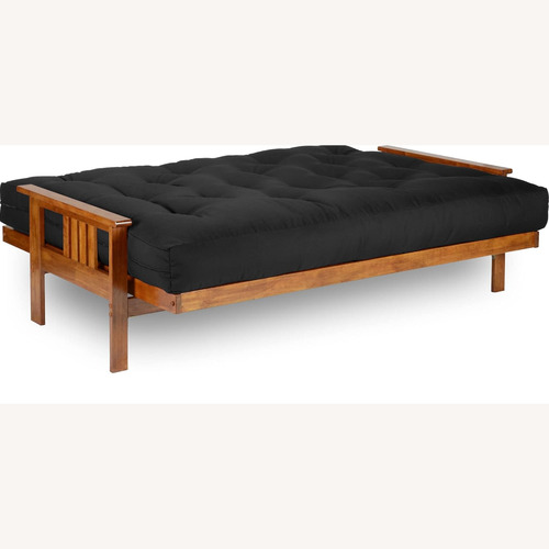 Used Nirvana Black Wood Futon for sale on AptDeco