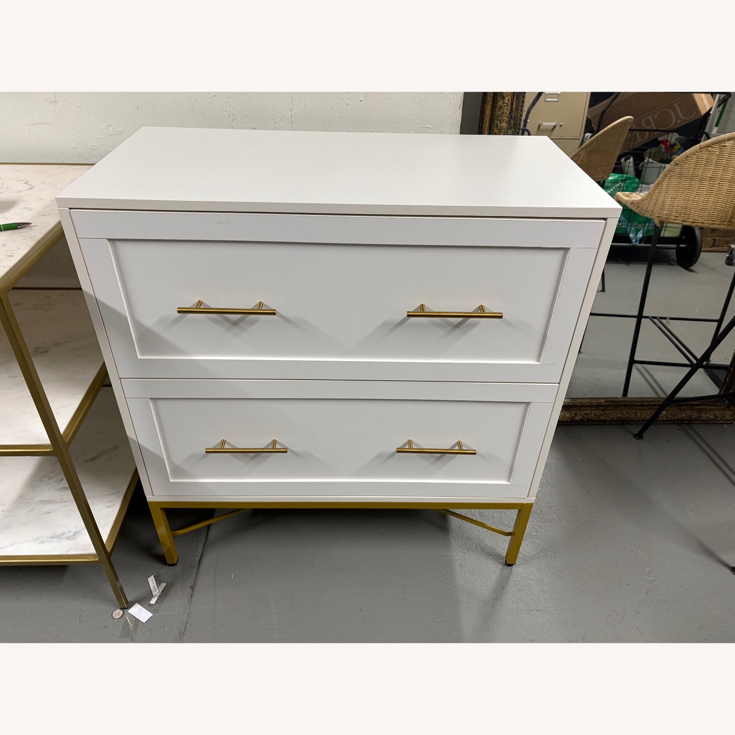 Atencio 2-Drawer White Wood Filing Cabinet - image-1