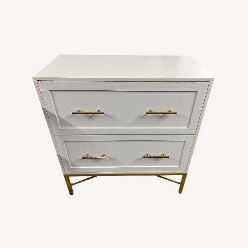 Used Atencio 2-Drawer White Wood Filing Cabinet for sale on AptDeco