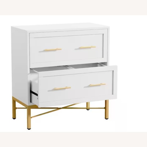 Used Atencio 2-Drawer White Wood Filing Cabinet for sale on AptDeco