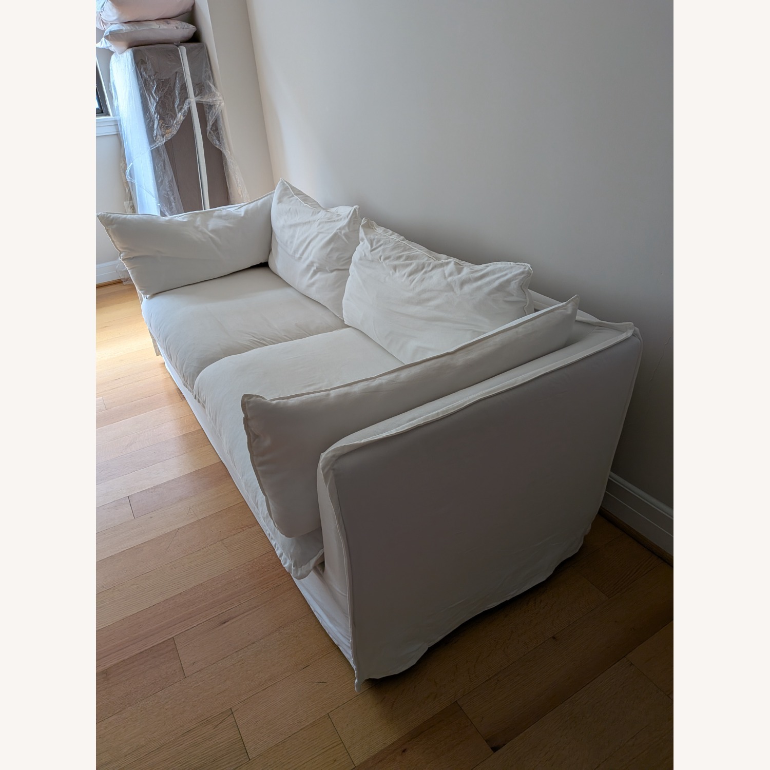 Dwell Studio White Fabric Loveseat - image-3