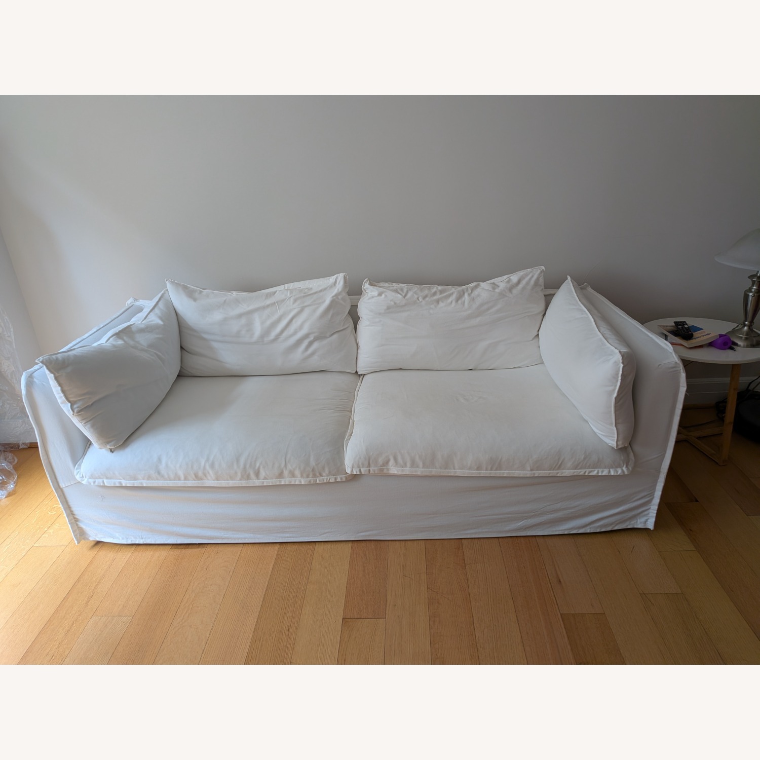 Dwell Studio White Fabric Loveseat - image-1
