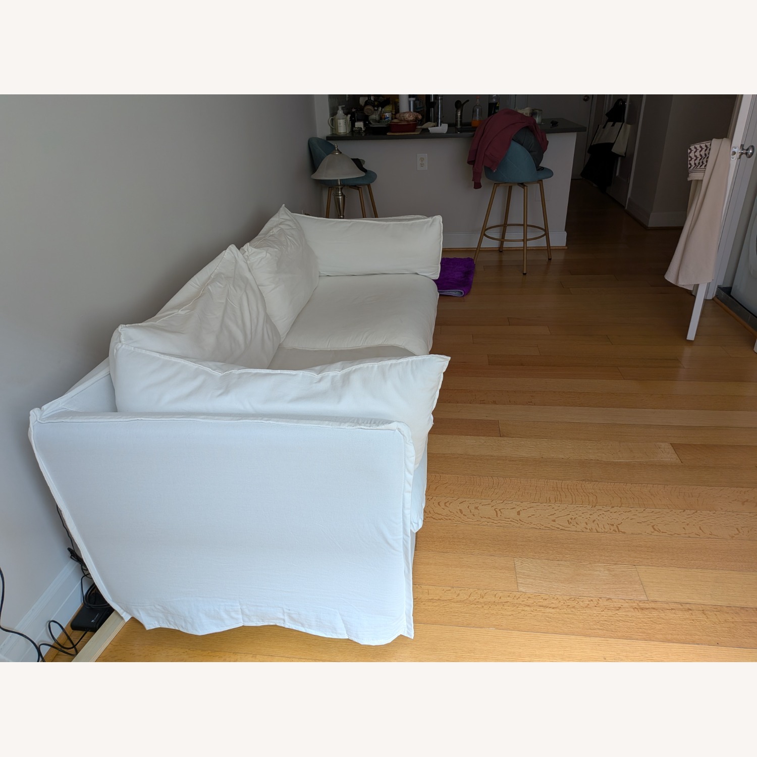 Dwell Studio White Fabric Loveseat - image-2