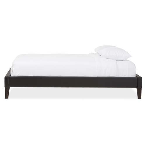 Used Baxton Studio Black Faux Leather Full Bed for sale on AptDeco