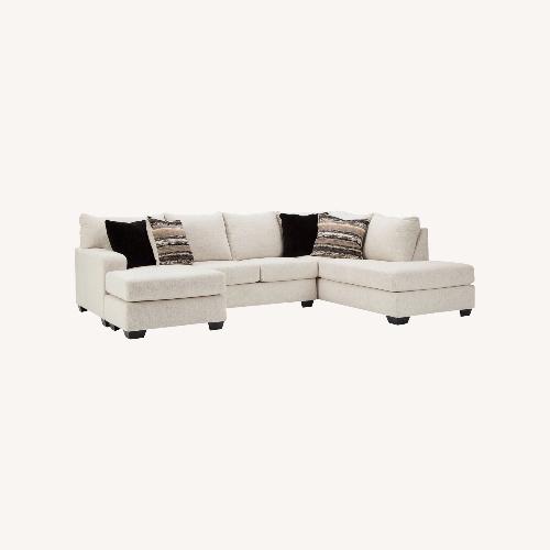 Used Ashley Furniture White Fabric 3+ Piece Sectional for sale on AptDeco