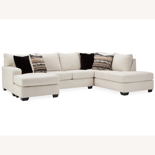 Used Ashley Furniture White Fabric 3+ Piece Sectional for sale on AptDeco