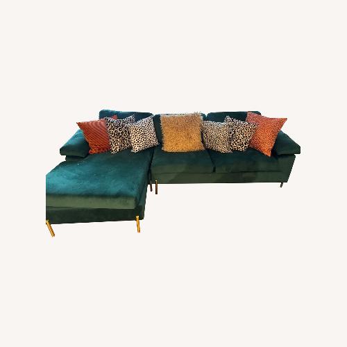 Used Emerald Green Couch Sectional for sale on AptDeco