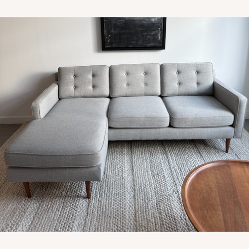 Used West Elm Drake Frost Gray Drake Sofa Reversible chaise for sale on AptDeco