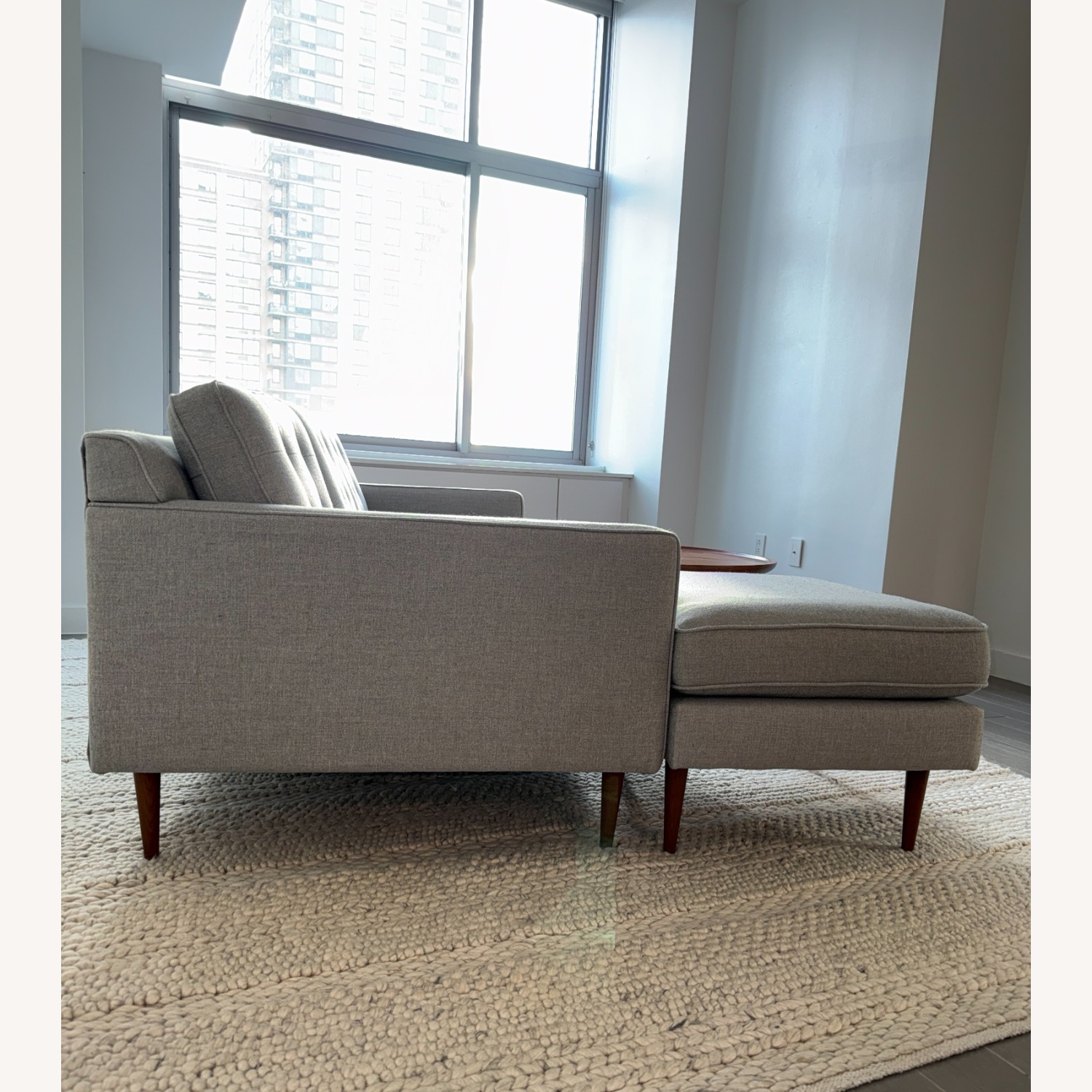 West Elm Drake Frost Gray Drake Sofa Reversible chaise - image-3