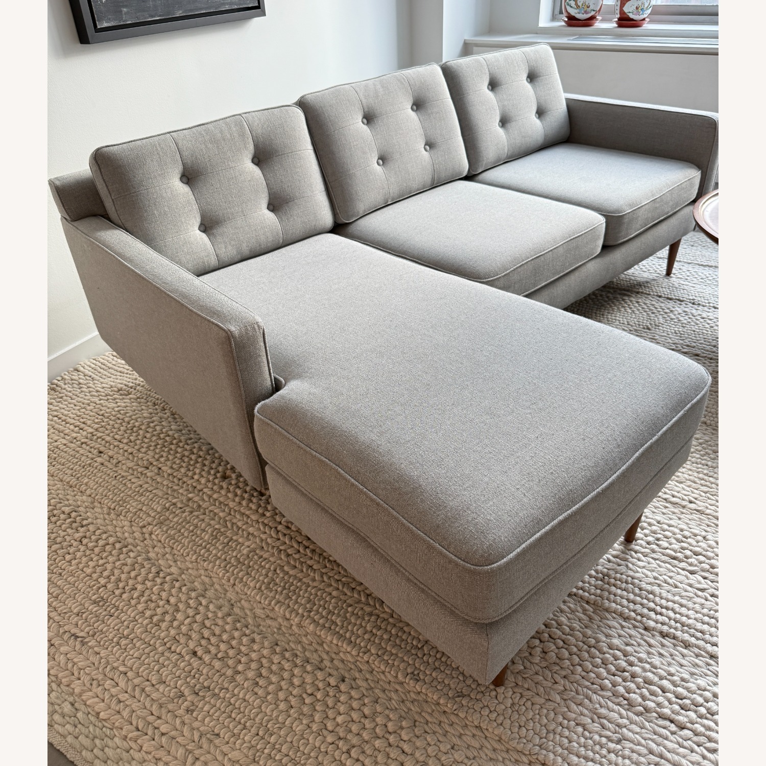 West Elm Drake Frost Gray Drake Sofa Reversible chaise - image-2