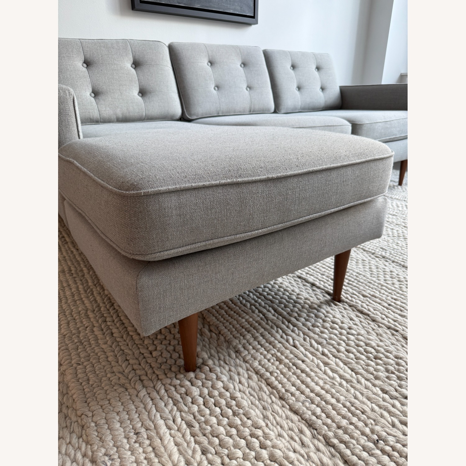 West Elm Drake Frost Gray Drake Sofa Reversible chaise - image-9