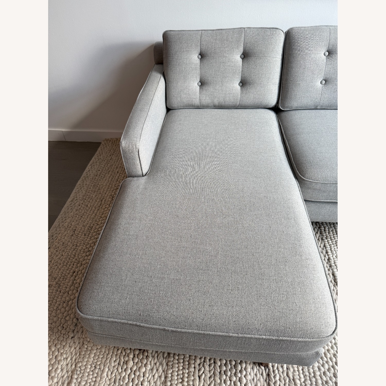 West Elm Drake Frost Gray Drake Sofa Reversible chaise - image-4