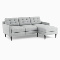 West Elm Drake Frost Gray Drake Sofa Reversible chaise
