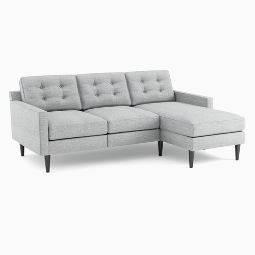 Used West Elm Drake Frost Gray Drake Sofa Reversible chaise for sale on AptDeco