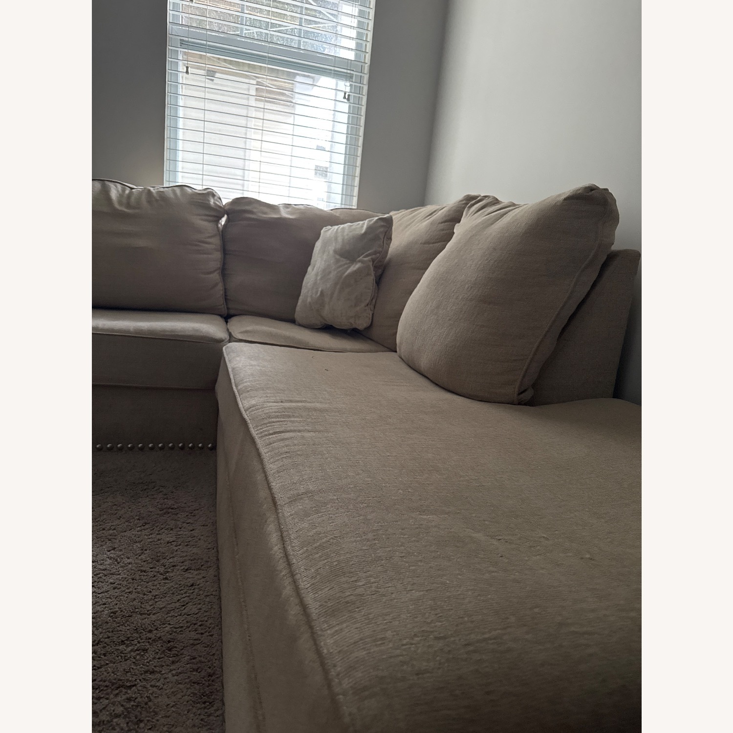 Natural Fabric 3+ Piece Sectional - image-2