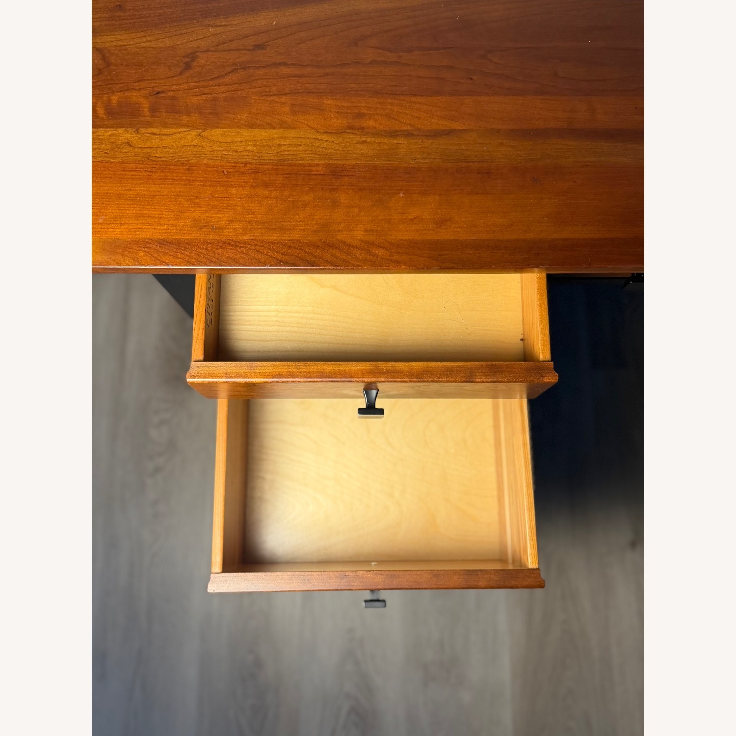 Ethan Allen Dark Brown Wood Desk - image-4