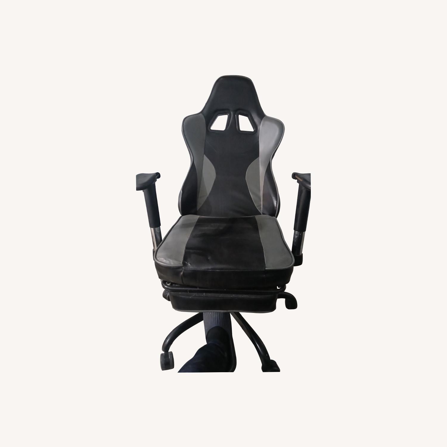Light Gray Leather Office Chair - image-0