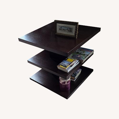 Used Ethan Allen Dark Brown Wood Side Table for sale on AptDeco