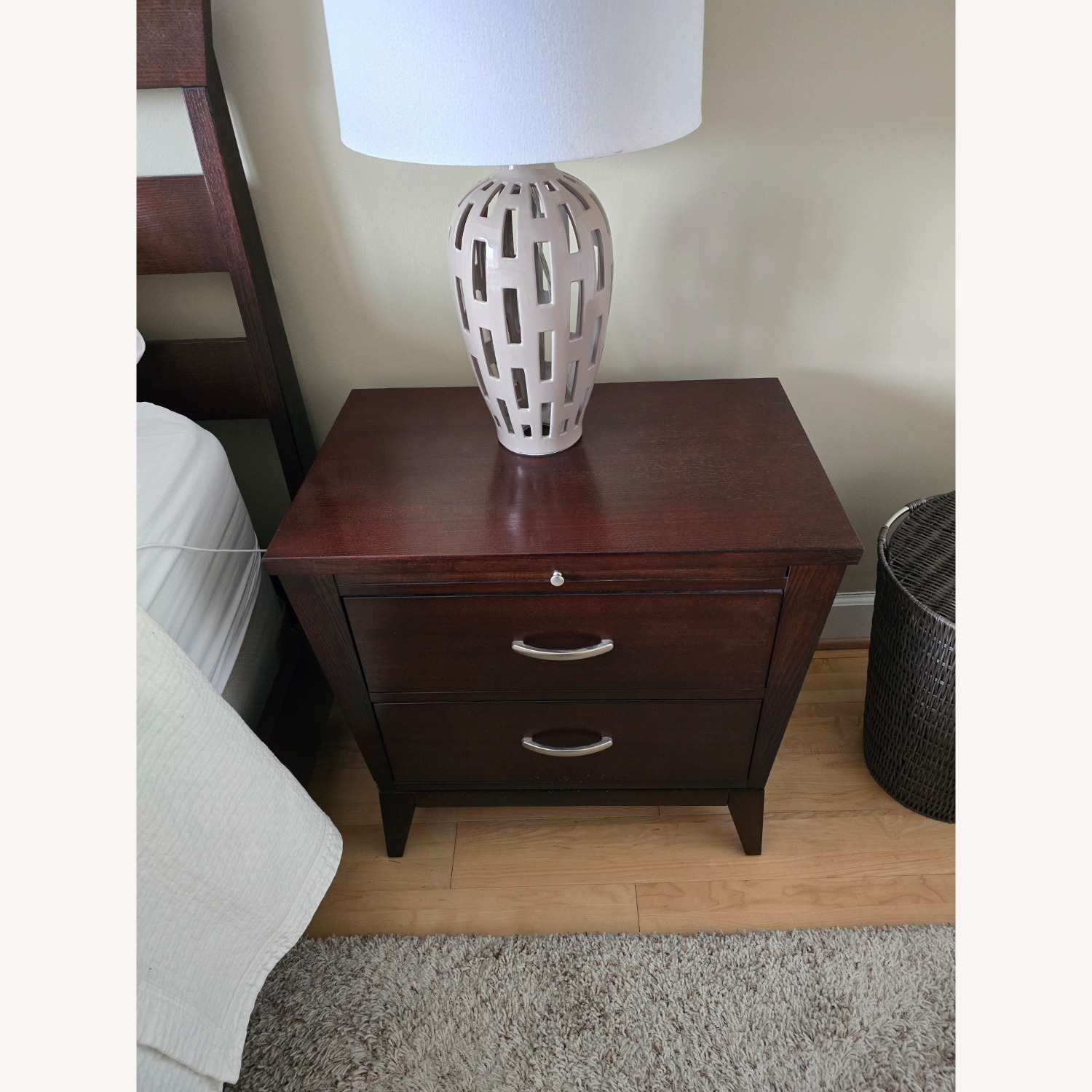 Ethan Allen Dark Brown Wood Nightstands - image-1