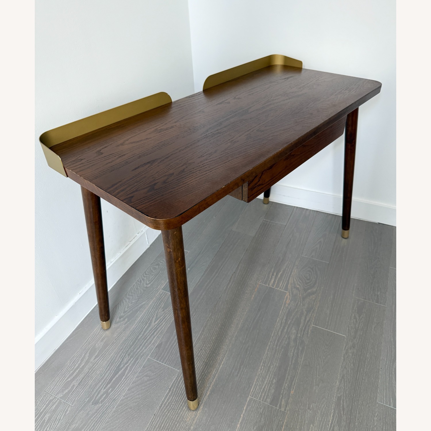 Houzz Dark Brown Wood Desk - image-1