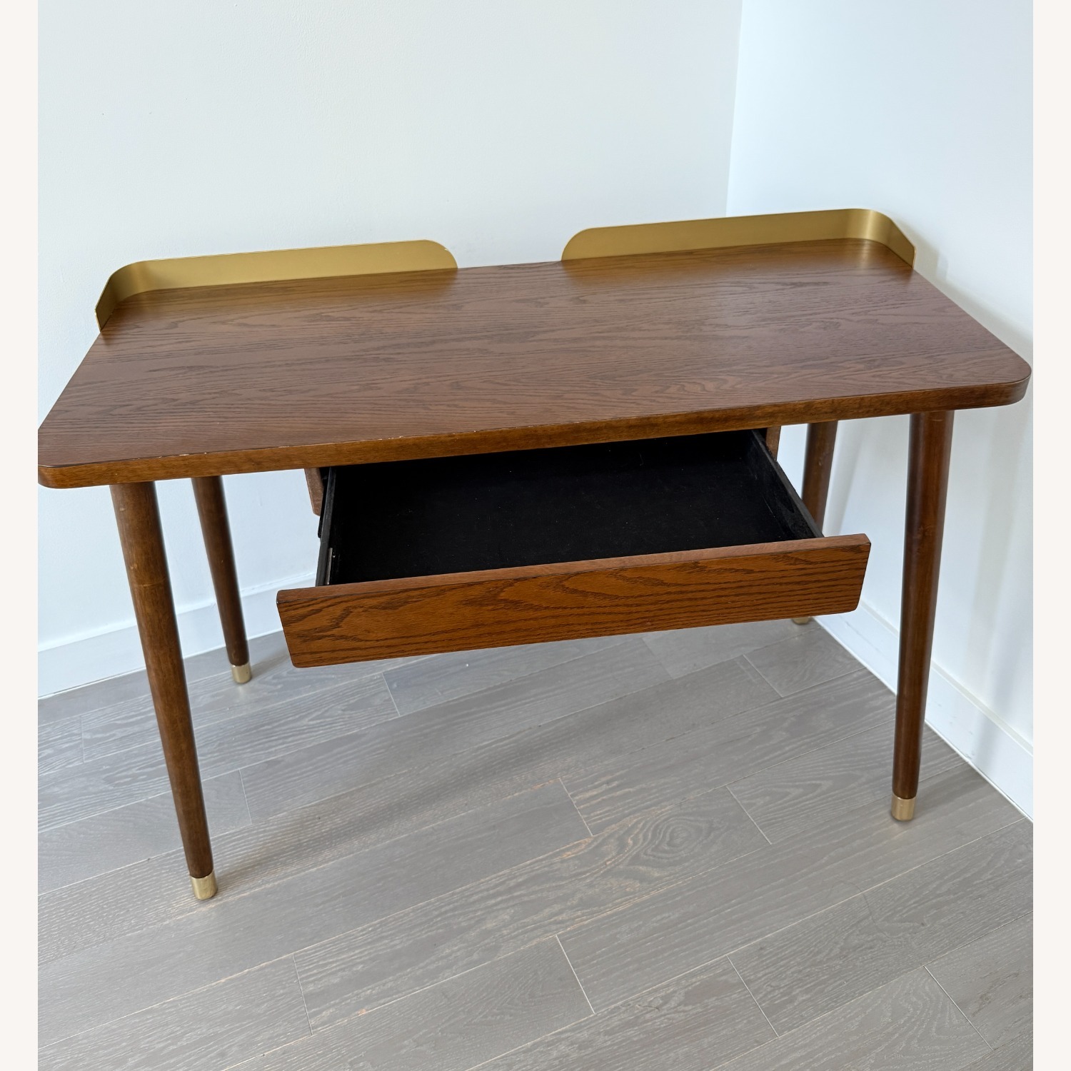 Houzz Dark Brown Wood Desk - image-8
