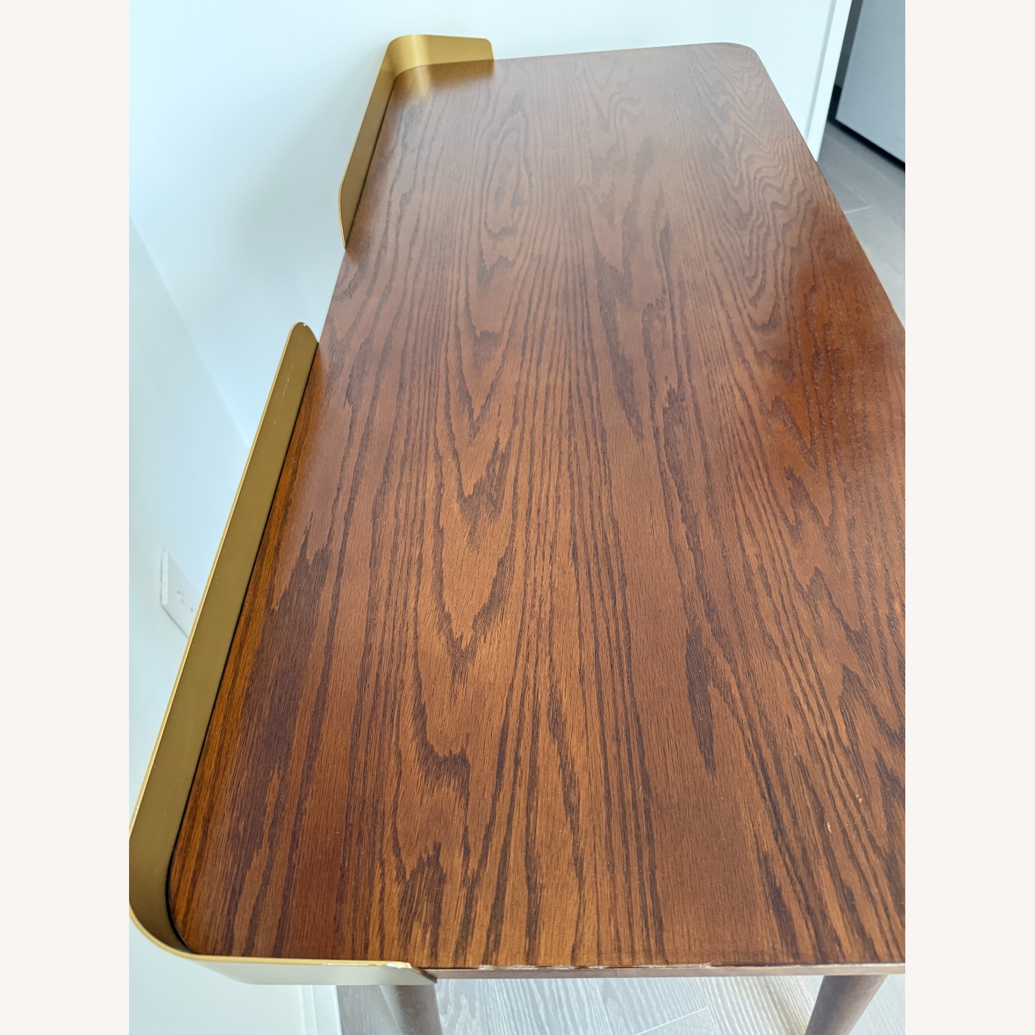 Houzz Dark Brown Wood Desk - image-3