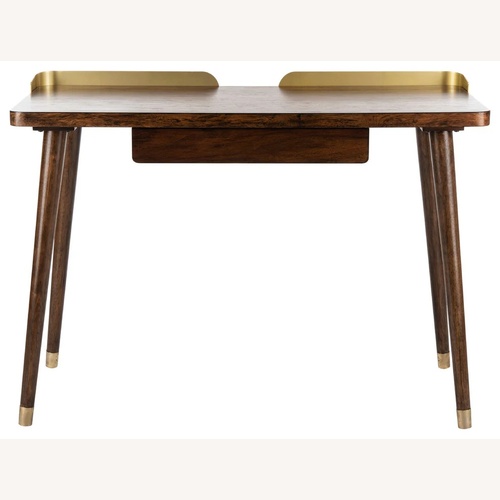 Used Houzz Dark Brown Wood Desk for sale on AptDeco