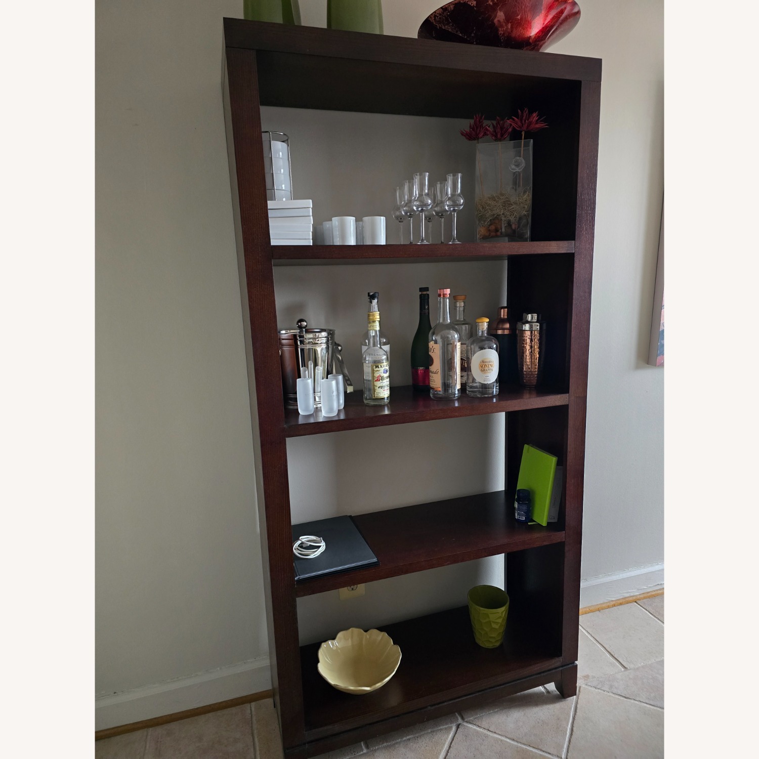 Ethan Allen Dark Brown Wood Bookcase - image-1