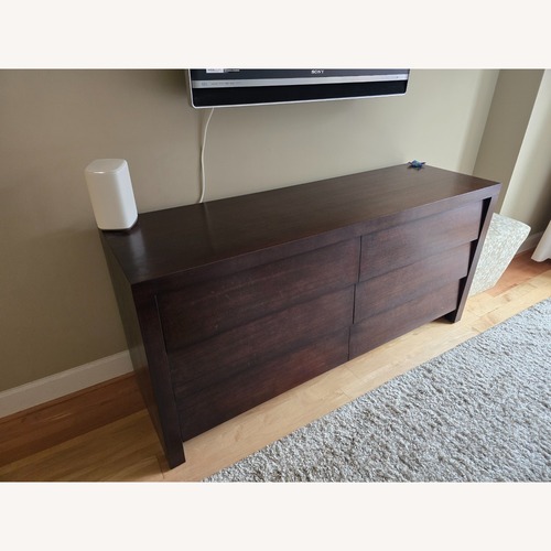 Used Ethan Allen Dark Brown Wood Dresser for sale on AptDeco
