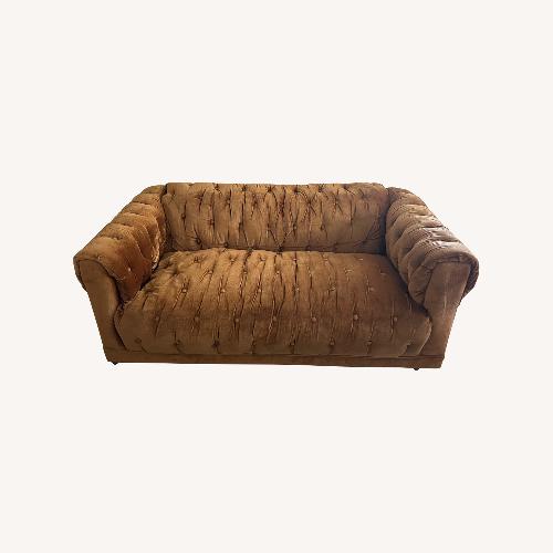 Used Vintage/Antique Orange Velvet 2 Seater Sofa for sale on AptDeco