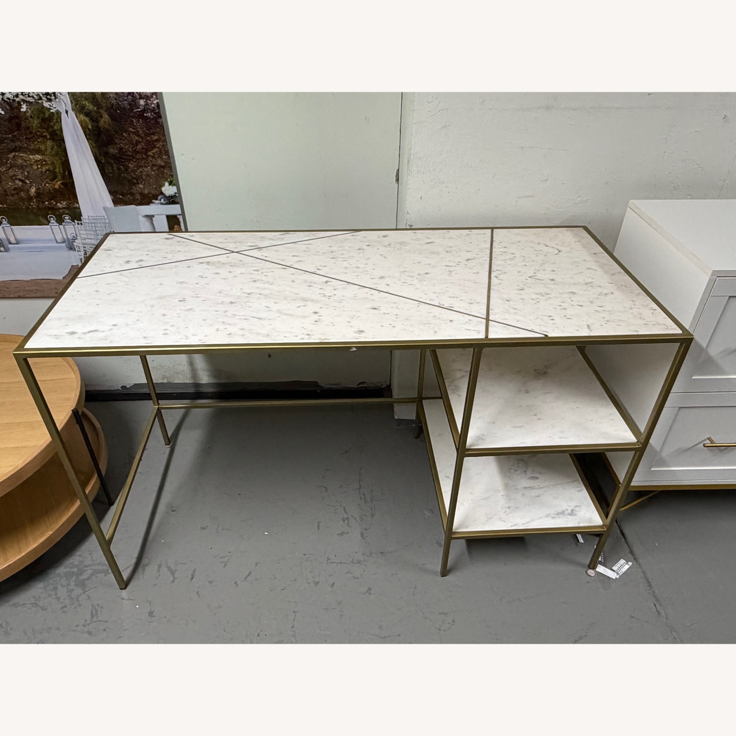 Thrive Furniture Tropius Desk White Marble Desk - image-1