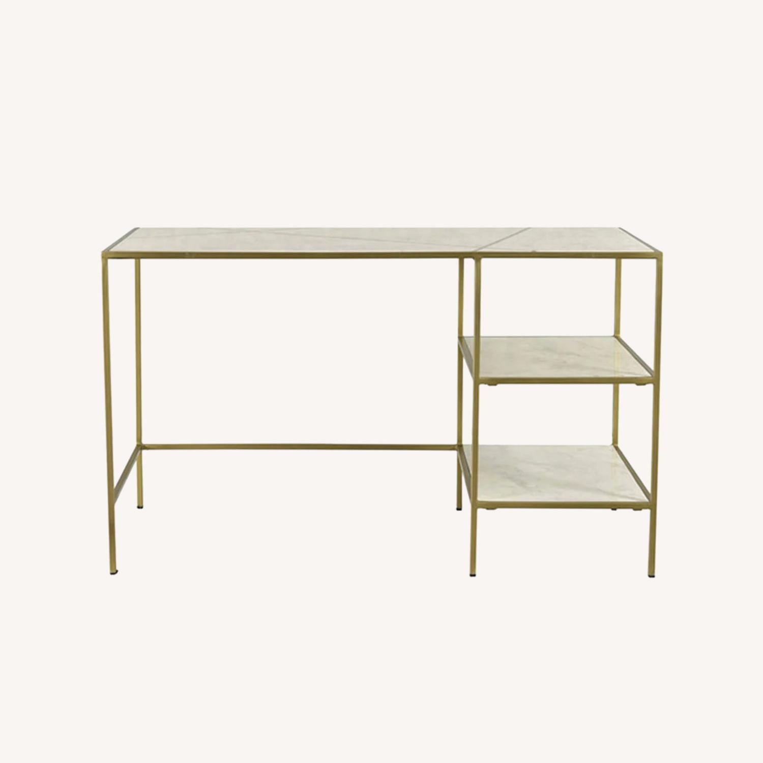 Thrive Furniture Tropius Desk White Marble Desk - image-0