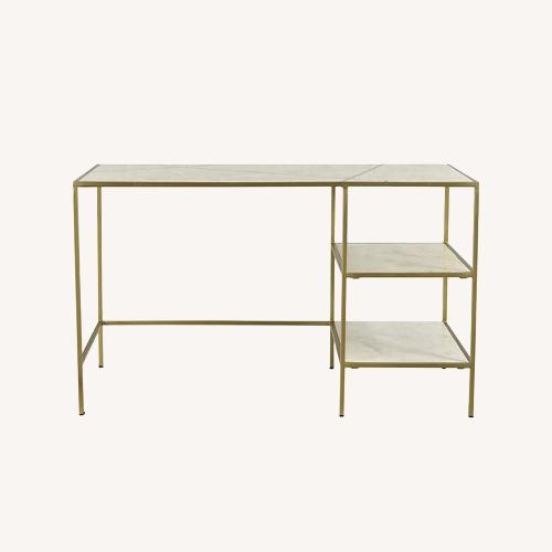 Used Thrive Furniture Tropius Desk White Marble Desk for sale on AptDeco